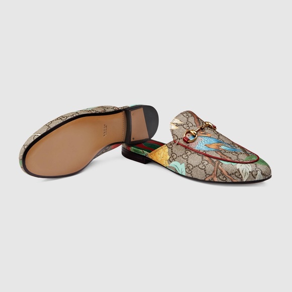 gucci princetown loafer in tian garden print
